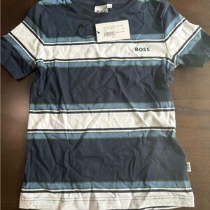 Boss Blue and White Striped Tee
